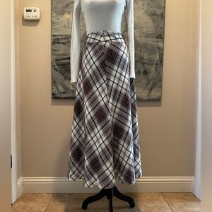 East 5th Plaid A-Line Skirt - Black, White, Red